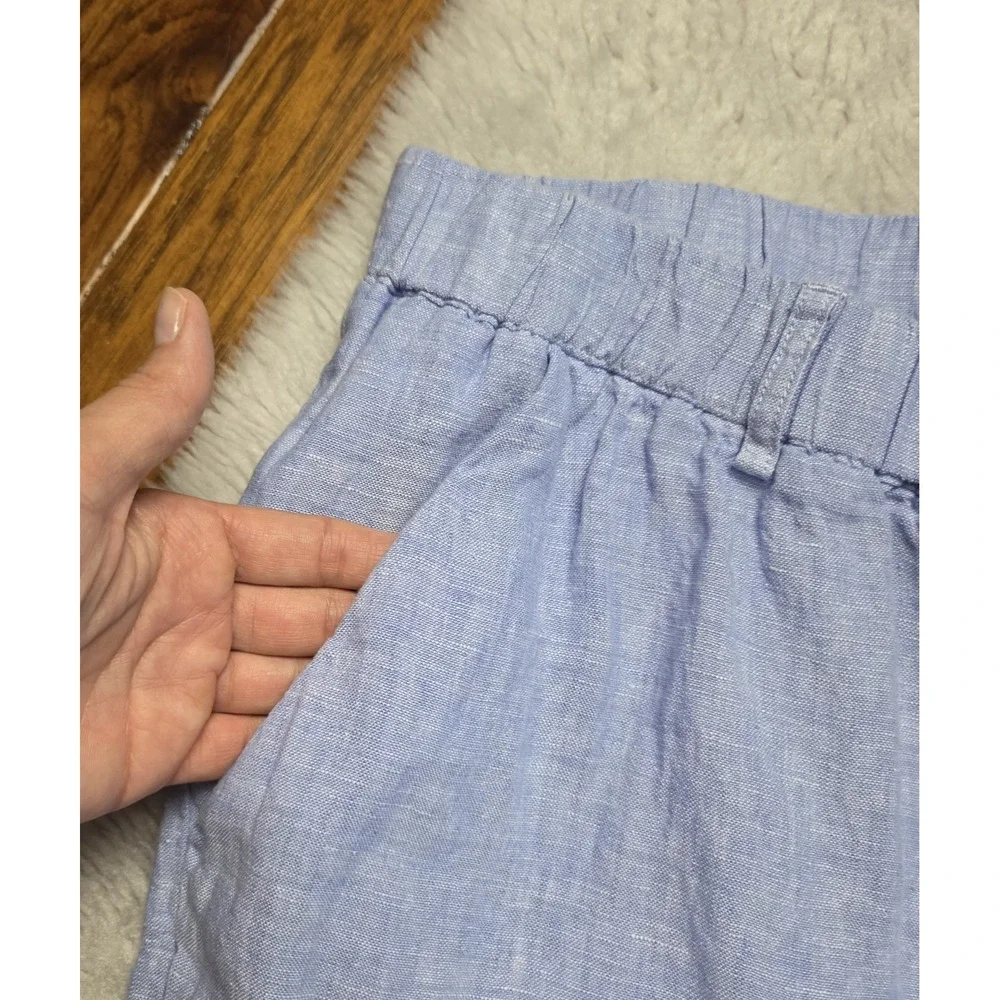 Quince 100% European Linen Pants Women's Medium Blue Straight Leg Pockets